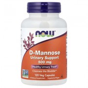 NOW Foods, D-манноза, 500 мг, 120 рослинних капсул